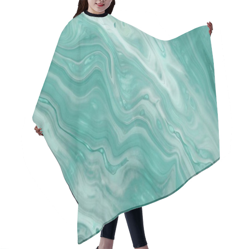 Personality  Full Frame Shot Of Smeared Turquoise Paint For Background Hair Cutting Cape