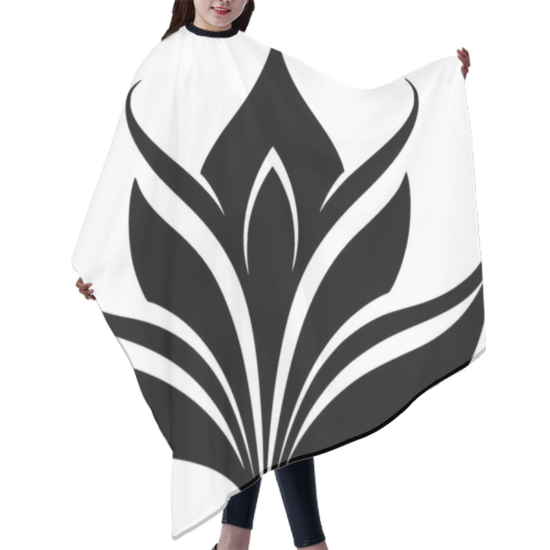 Personality  Flowers - Black And White Vector Illustration Hair Cutting Cape