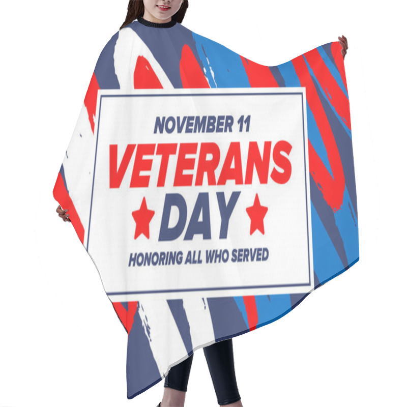 Personality  Veterans Day In United States. Federal Holiday, Celebrated Annual In November 11. Honoring All Who Served. Patriotic American Military Concept. Poster, Card, Banner And Background. Vector Illustration Hair Cutting Cape