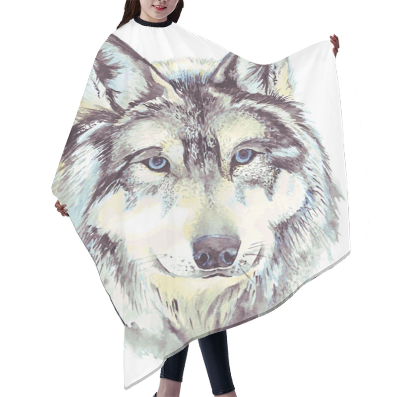 Personality  Wolf Head Profile Hair Cutting Cape