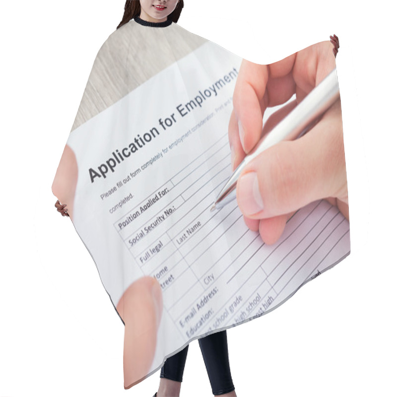 Personality  Hand Filling Application For Employment Hair Cutting Cape