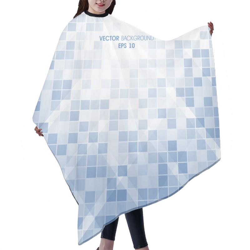 Personality  Abstract Blue Background Integral Squares Hair Cutting Cape