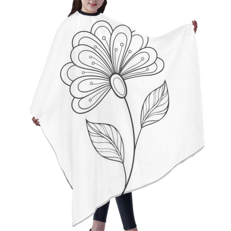 Personality  Beautiful Monochrome Contour Flower Hair Cutting Cape