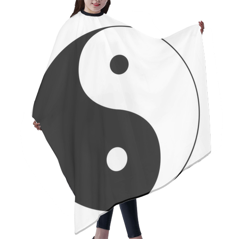 Personality  Ying Yang Symbol Of Harmony And Balance On White Background Hair Cutting Cape