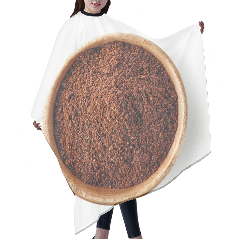 Personality  Wooden Bowl Of Ground Coffee Hair Cutting Cape