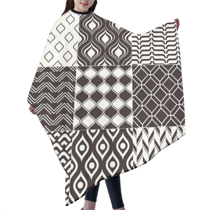 Personality  Set Of Elegant Patterns Hair Cutting Cape