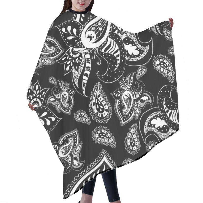 Personality  Seamless Paisley Pattern Hair Cutting Cape