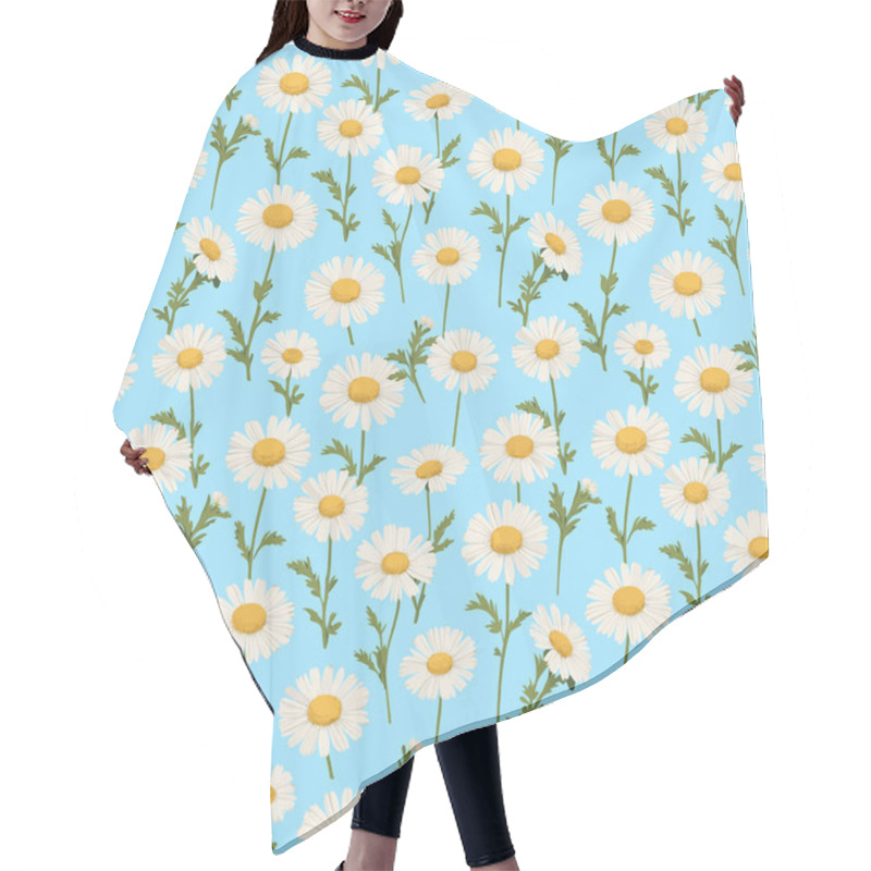 Personality  Bright Daisies Pattern On Sky Blue Hair Cutting Cape