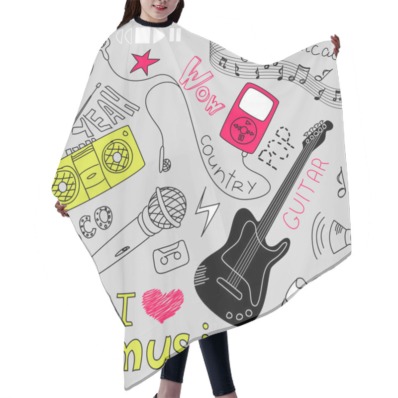 Personality  Music Doodles Hair Cutting Cape