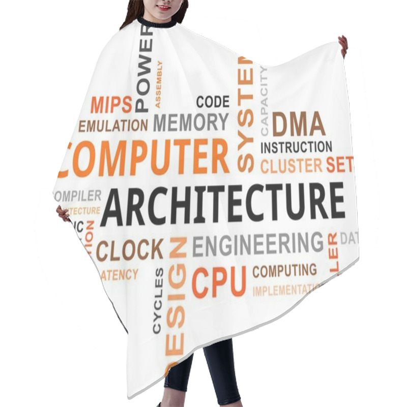 Personality  Word Cloud - Computer Architecture Hair Cutting Cape