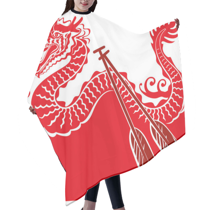 Personality  Chinese Dragon Boat Background Illustration Hair Cutting Cape