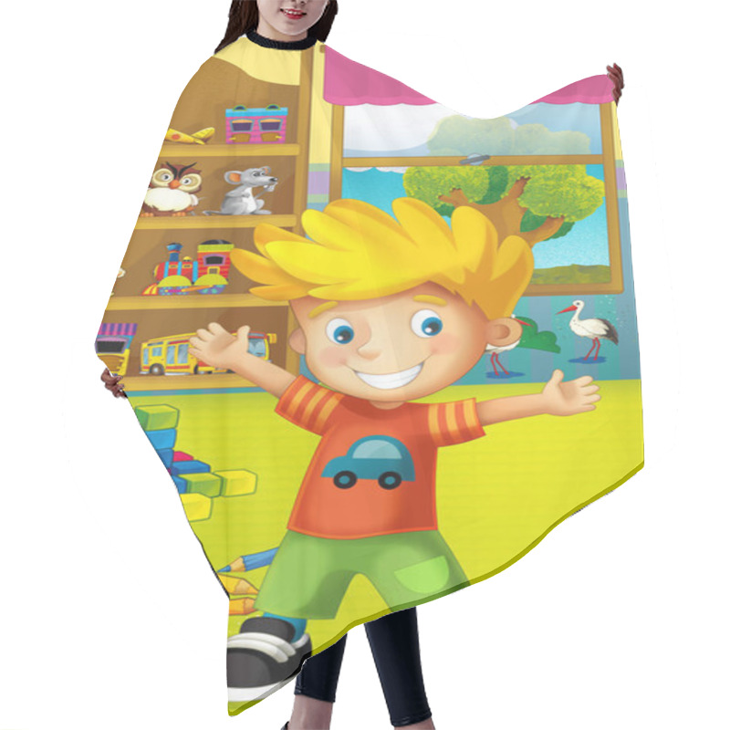 Personality  Funny Child And Wardrobe Full Of Toys Hair Cutting Cape