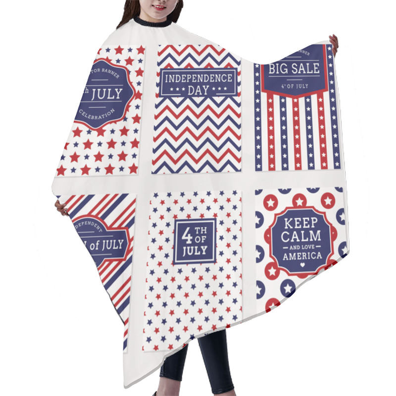 Personality  4th July Banner Set Hair Cutting Cape