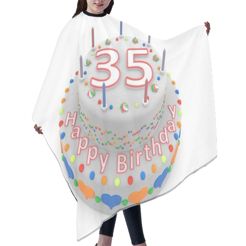 Personality  White Birthday Cake Hair Cutting Cape