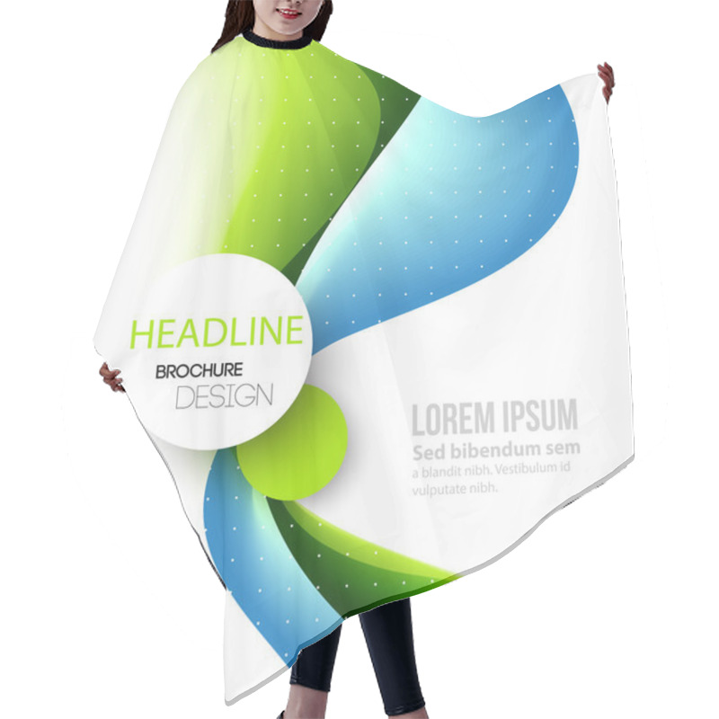 Personality  Abstract Curved Lines Background. Template Brochure Design Hair Cutting Cape