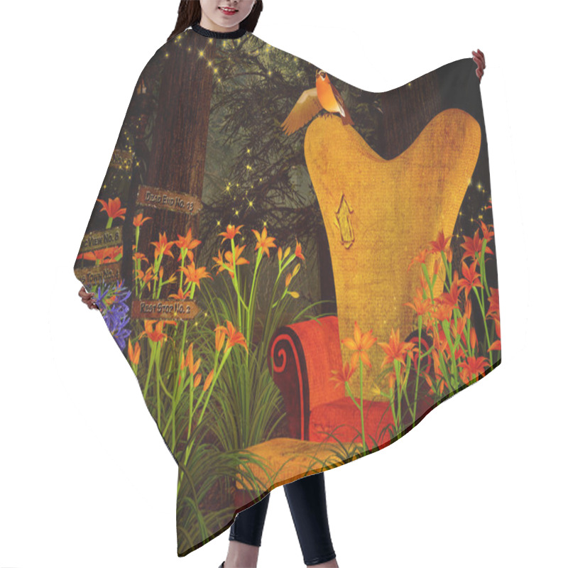 Personality  Fantasy Armchair In The Dreamy Forest Hair Cutting Cape