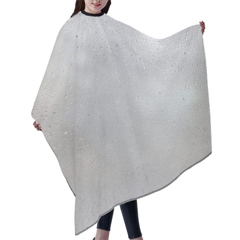 Personality  Frozen Drops On Frosted Glass. Winter Textured Background. Hair Cutting Cape