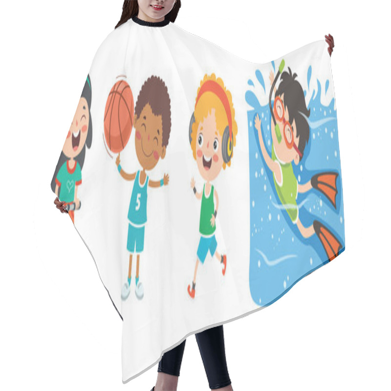 Personality  Happy Kids Making Various Sports Hair Cutting Cape