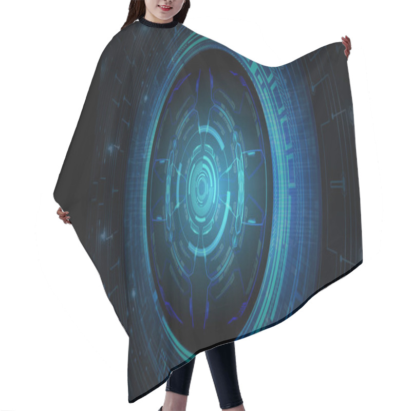 Personality  Cyber Security Concept Background With Eye Circuits, Abstract High Speed Digital Internet Connection Design Hair Cutting Cape