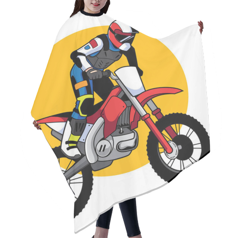 Personality  Motocross Racer Mascot Hair Cutting Cape