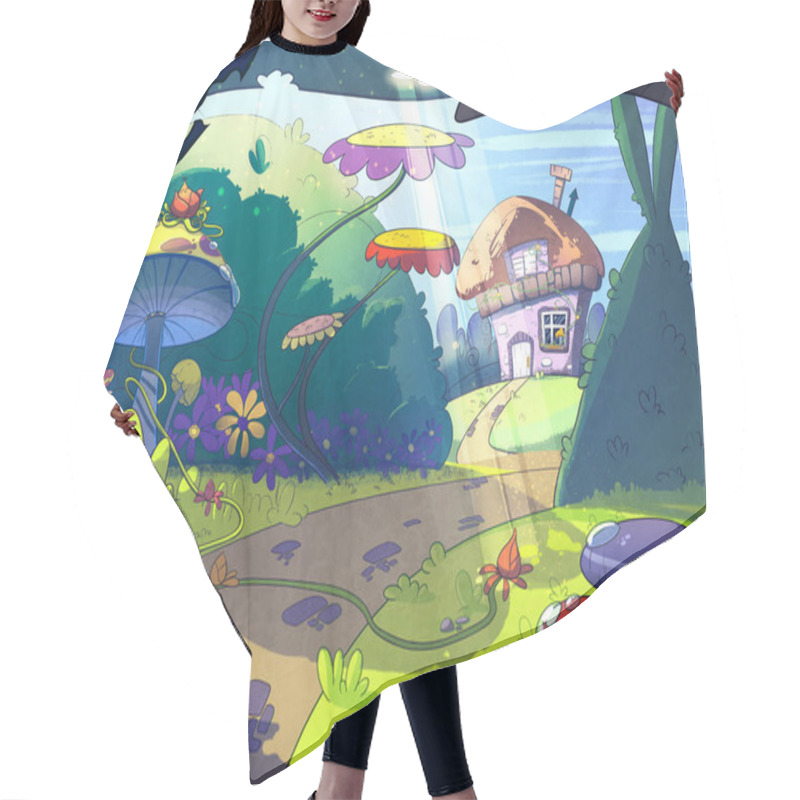 Personality  Fairy Tale House In The Middle Of The Enchanted Forest. Hair Cutting Cape