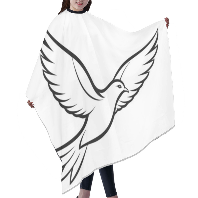 Personality  Stylized Flying Bird Illustration Highlighting Freedom And Grace Hair Cutting Cape