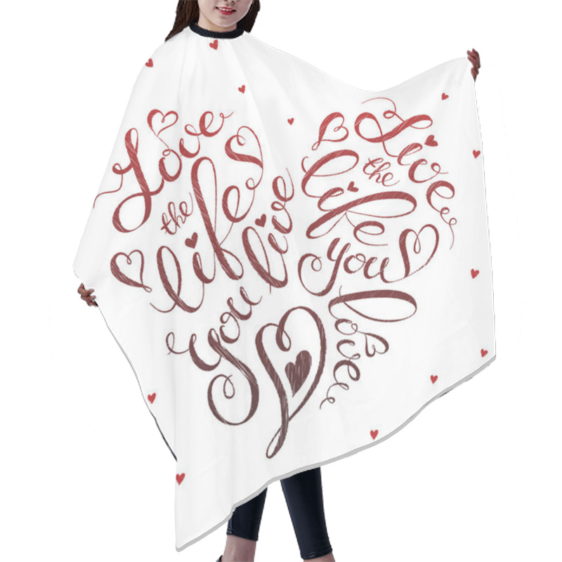 Personality  Heart Lettering Poster Hair Cutting Cape