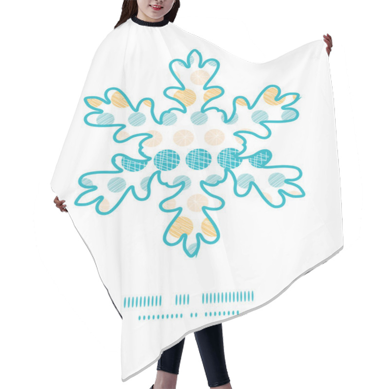 Personality  Vector Texture Circles Stripes Abstract Christmas Snowflake Silhouette Pattern Frame Card Template Hair Cutting Cape