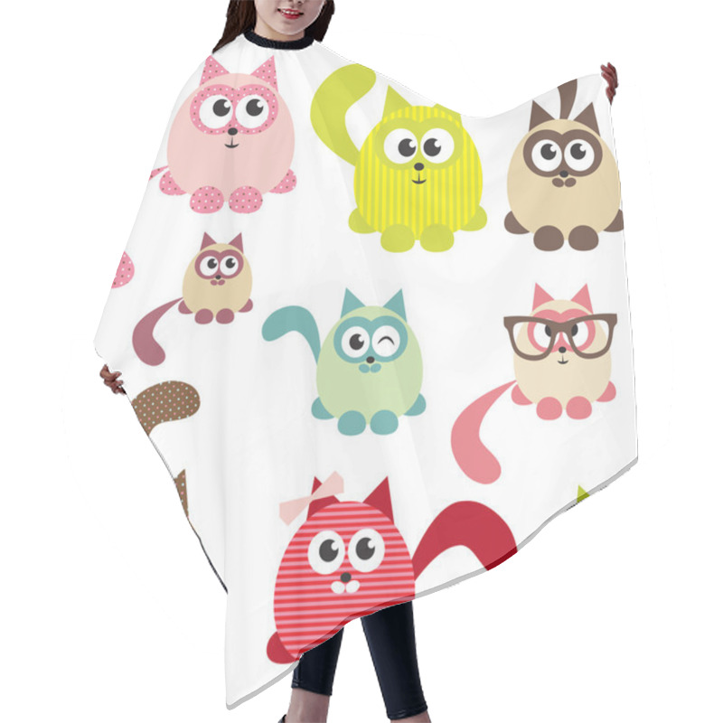 Personality  Set Of Cute Cats Hair Cutting Cape