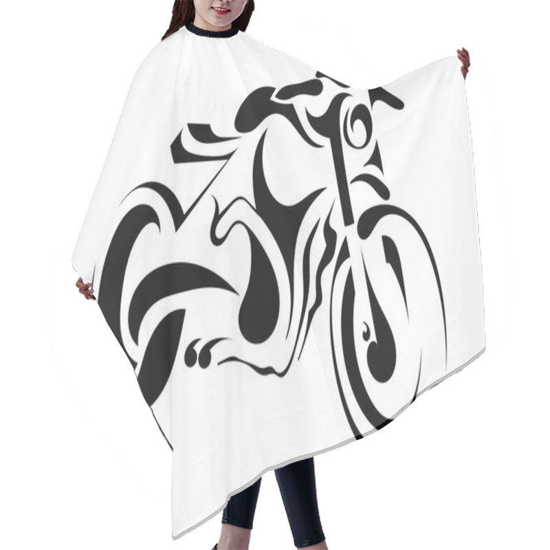 Personality  Motorbike On White Background Hair Cutting Cape