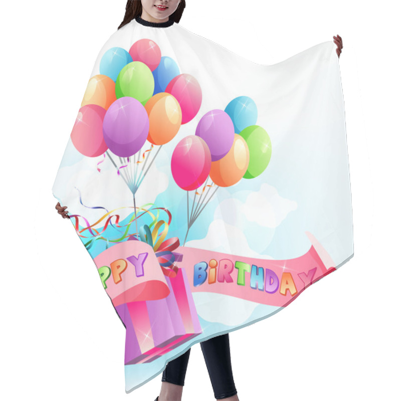 Personality  Happy Birthday Air Balloons Hair Cutting Cape