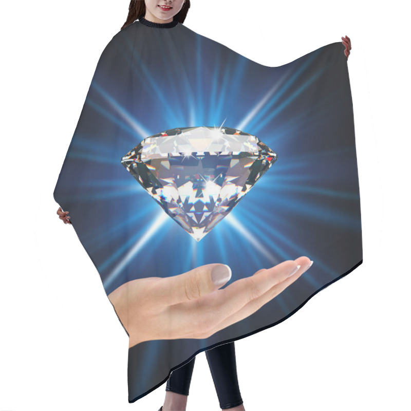 Personality  Blue Diamond In Hands Hair Cutting Cape