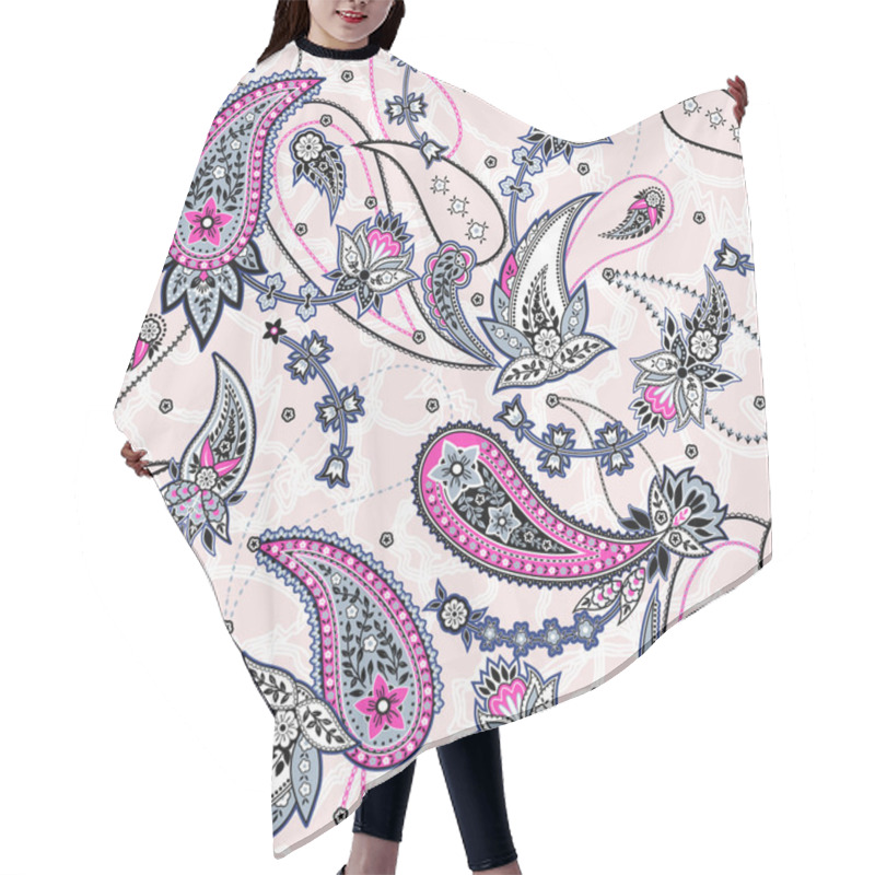 Personality  Vector Seamless Gentle Romantic Floral Paisley Pattern Hair Cutting Cape