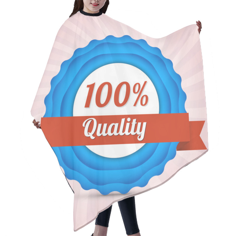 Personality  Vector Hundred Guarantee Badge Hair Cutting Cape