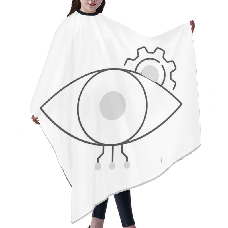 Personality  AI Computer Vision System Eye Vcetor Icon Design, Object Recognition, Digital Vision, Neural Networks, Visual Analysis Hair Cutting Cape