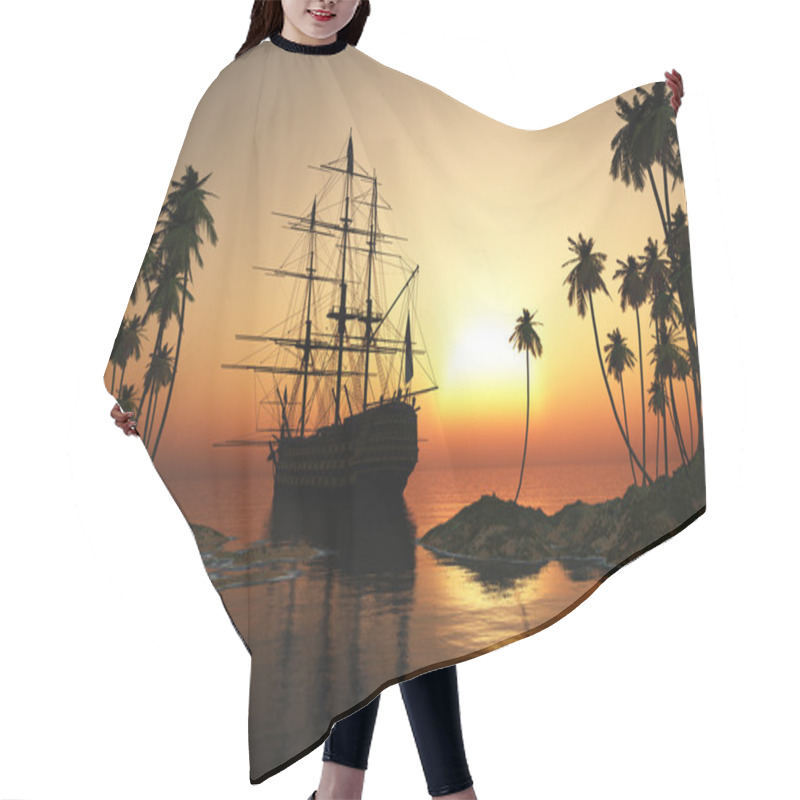 Personality  Sailboat Hair Cutting Cape