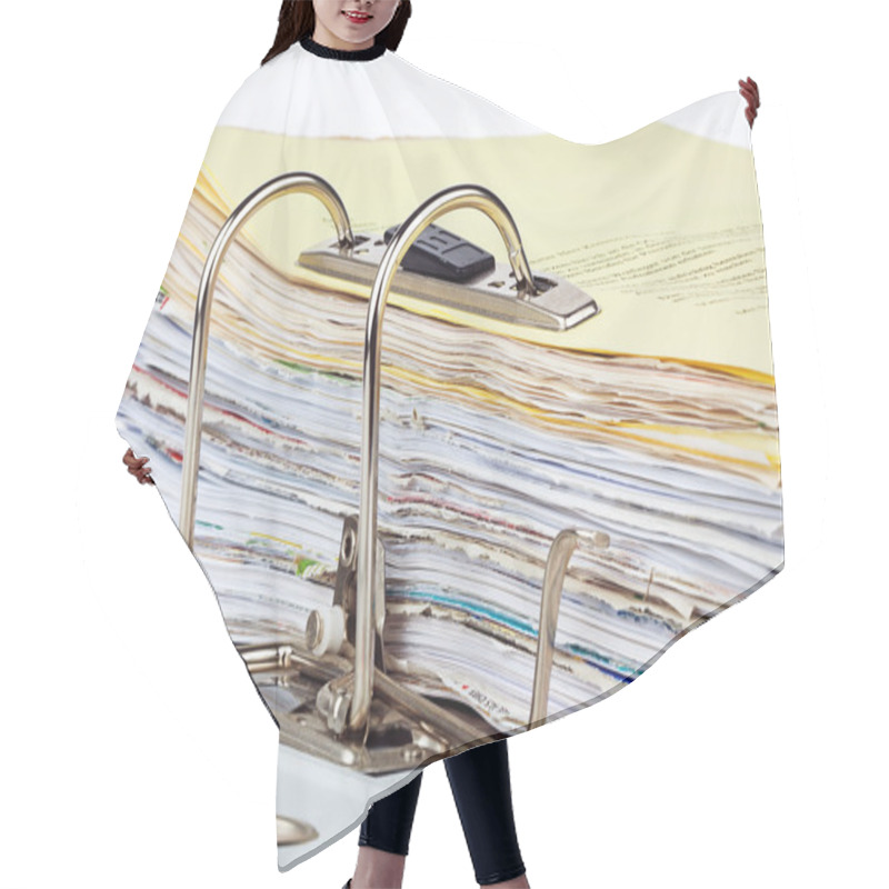 Personality  File Folder With Documents And Documents Hair Cutting Cape