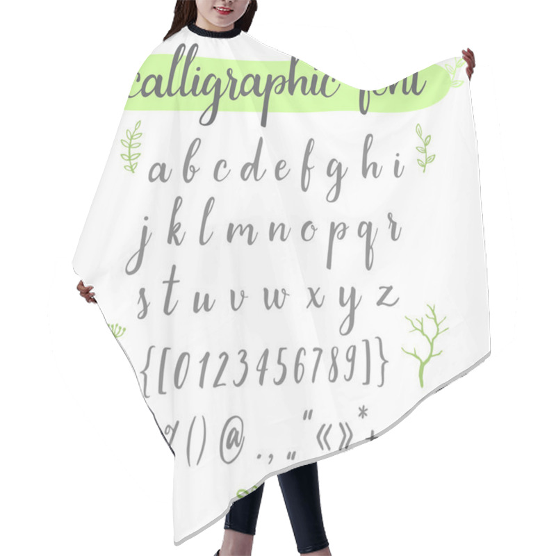 Personality  Hand Drawn Alphabet Font Hair Cutting Cape