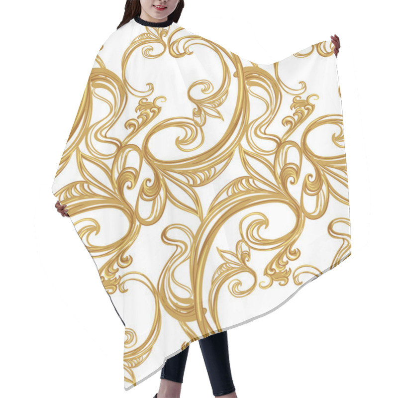 Personality  Baroque Seamless Pattern On A White Background. Hair Cutting Cape