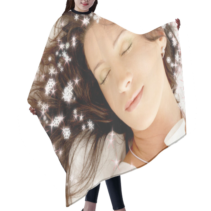 Personality  Christmas Dream With Snowflakes Hair Cutting Cape