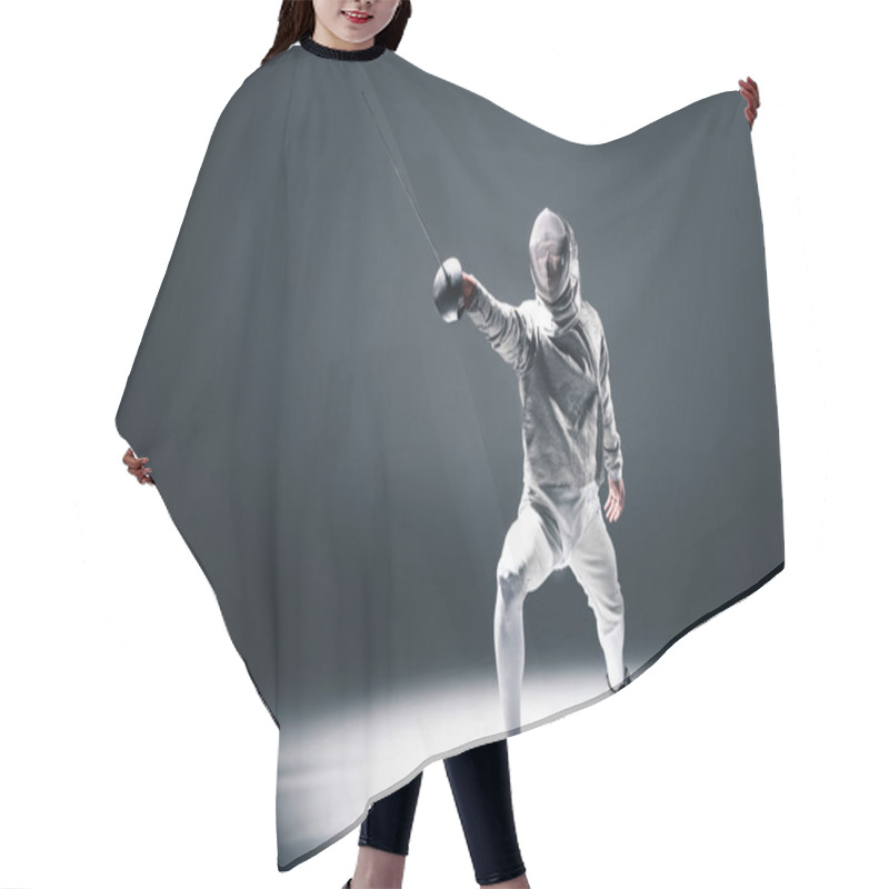 Personality  Professional Fencer With Rapier Hair Cutting Cape