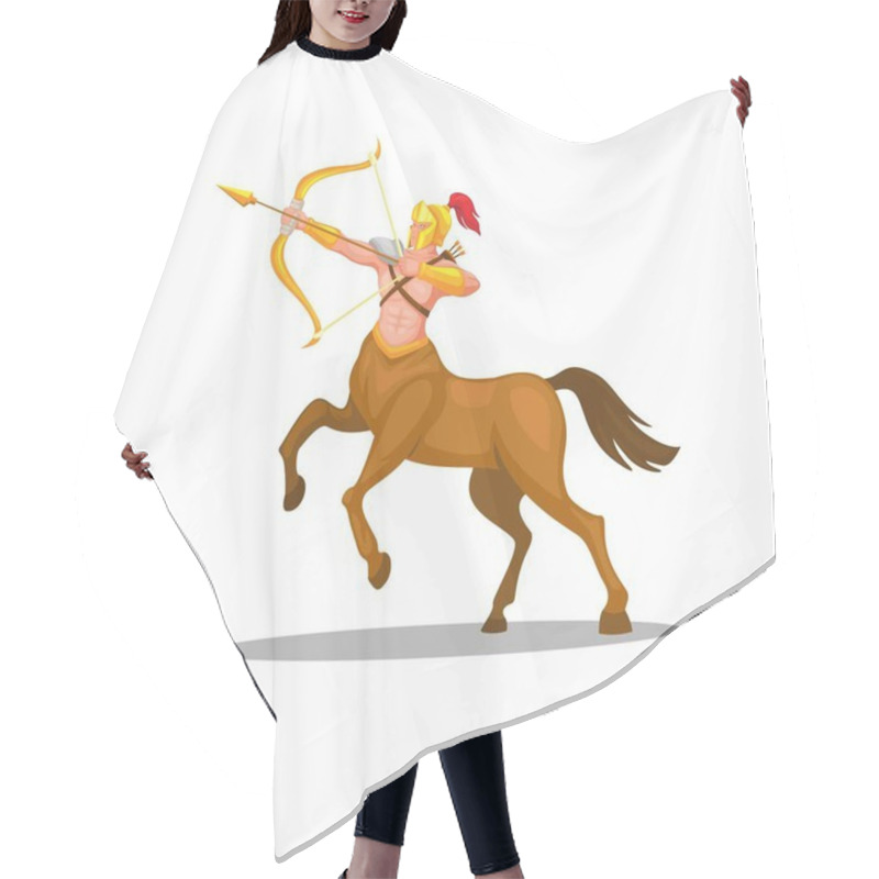 Personality  Centaur Archer Warrior Mythological Heroes Character. Sagittarius Mascot Illustration Vector Hair Cutting Cape