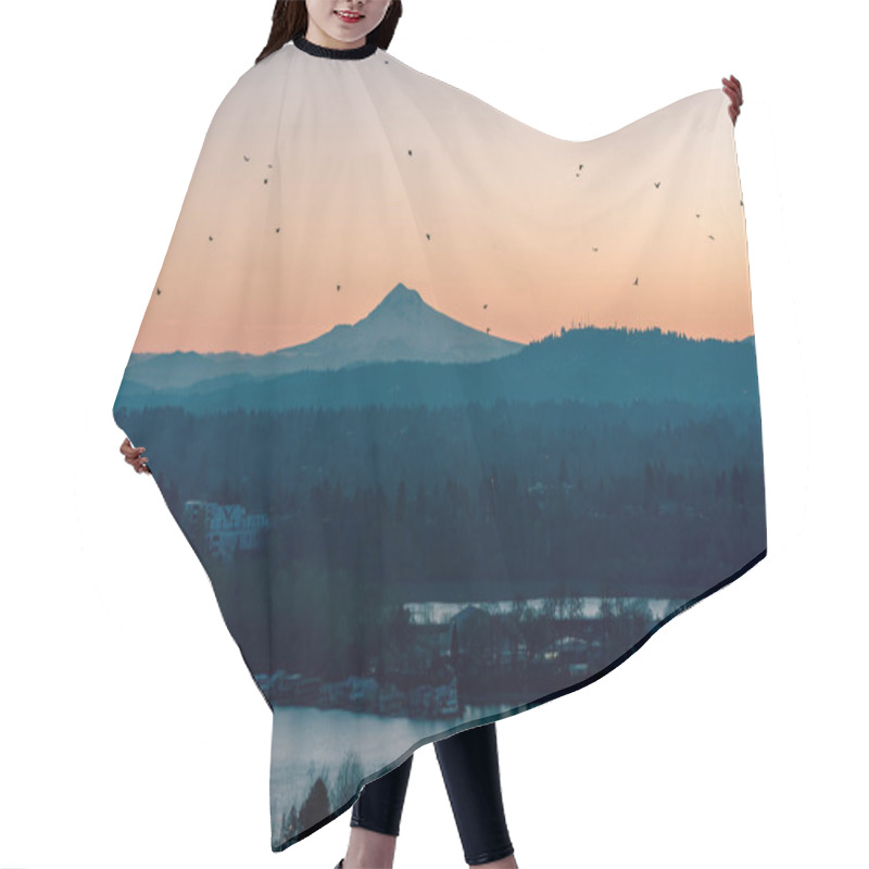 Personality  Mount Hood Sunrise, Portland Hair Cutting Cape