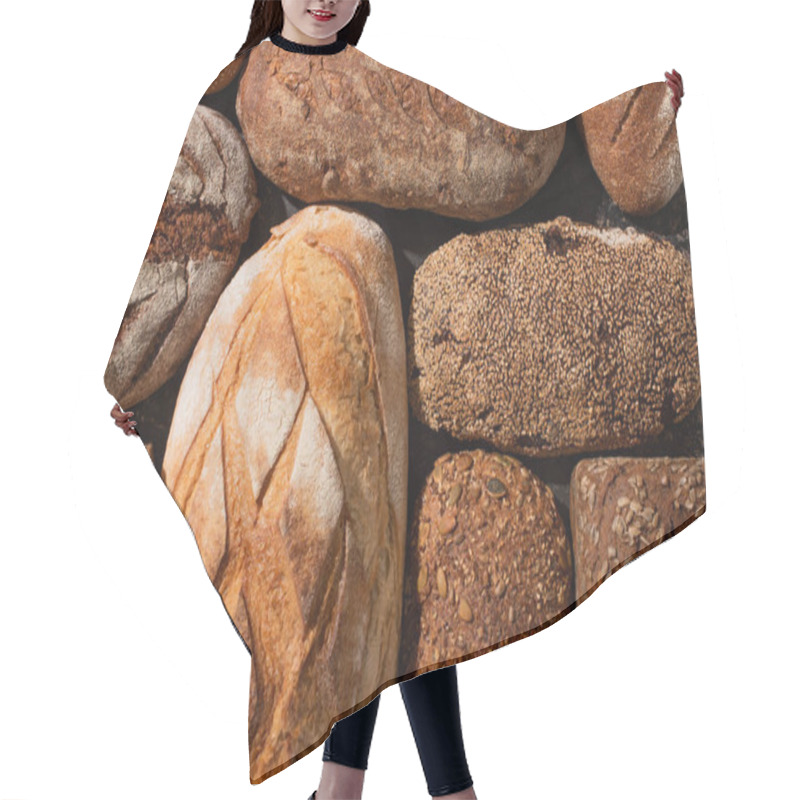 Personality  Top View Of Fresh Baked Bread Loaves Hair Cutting Cape