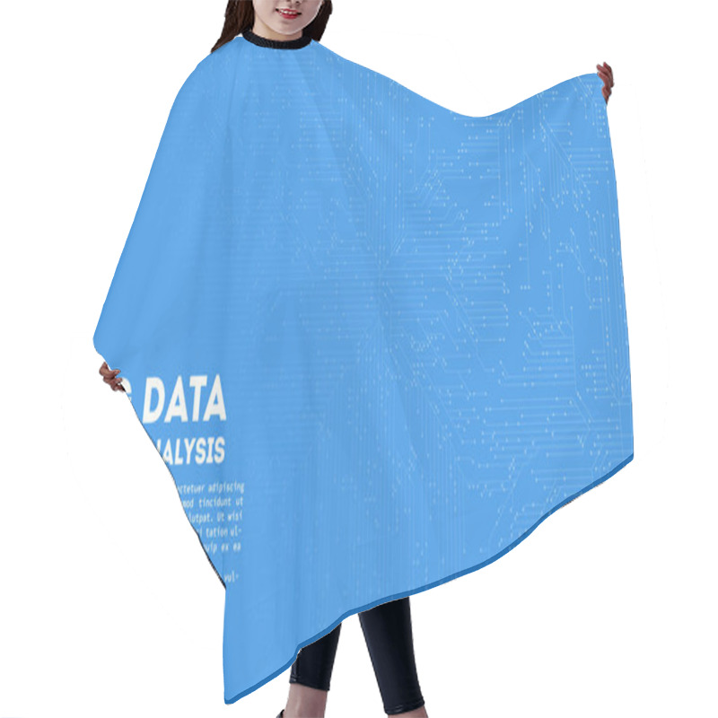 Personality  Big Data Cloud Computing. Blockchain Visualiztion. Cirquit Board Abstract Pattern. Hair Cutting Cape