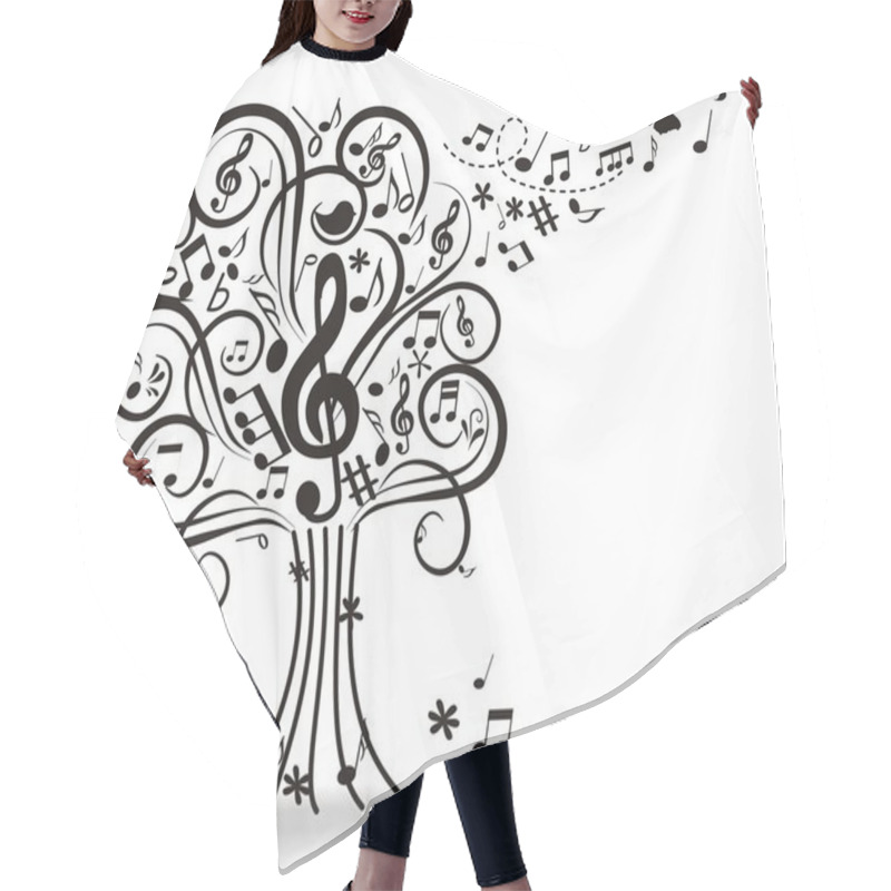 Personality  Musical Background With Notes  Hair Cutting Cape