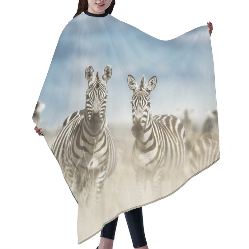 Personality  Herd Of Zebra In The Wild Savannah, Serengeti, Africa Hair Cutting Cape