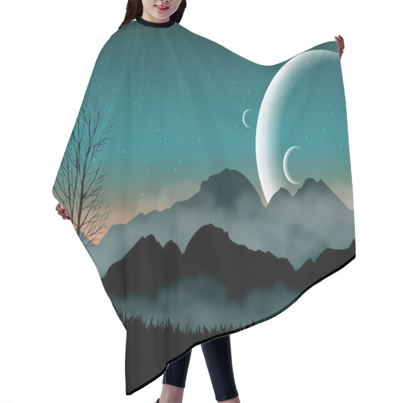 Personality  Science Fiction Landscape Hair Cutting Cape