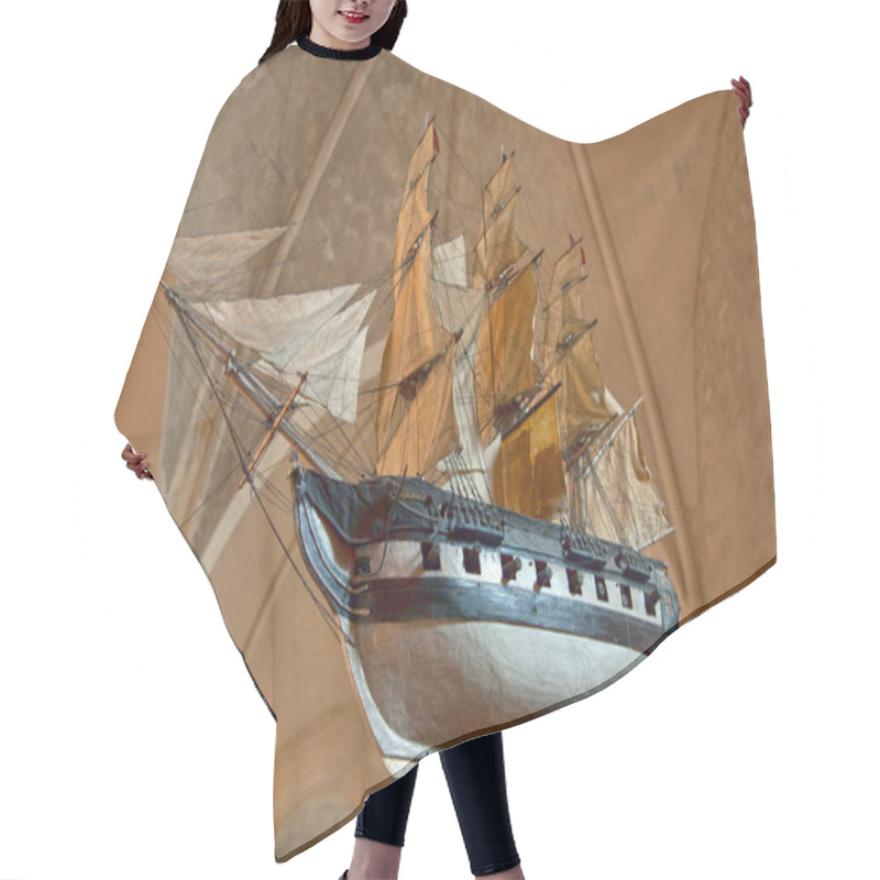 Personality  Photo Of A Wood Replica Of A Sailing Boat Hair Cutting Cape