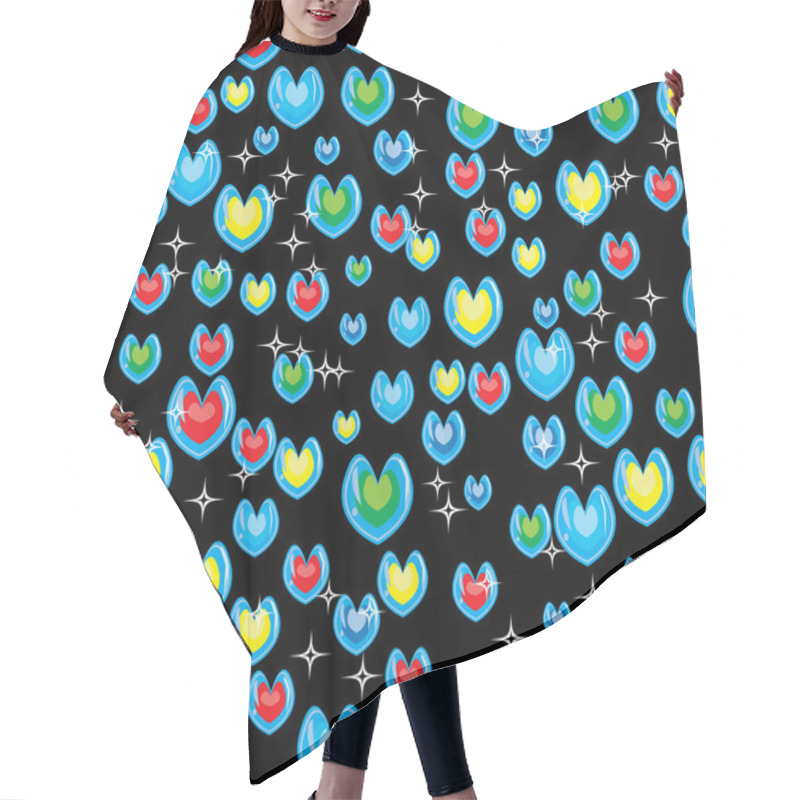 Personality  Abstract Pattern With Bright Stars And Hearts Hair Cutting Cape